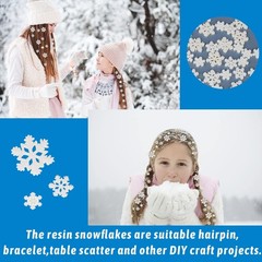 FOIMAS Tiny Resin Snowflake Decor,48pcs White Glitter