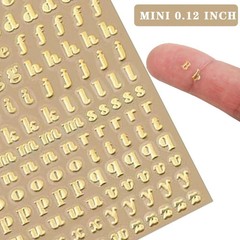 6 Sheets 0.12Inch Alphabet Number Stickers Mini Letters Decoration Glitter