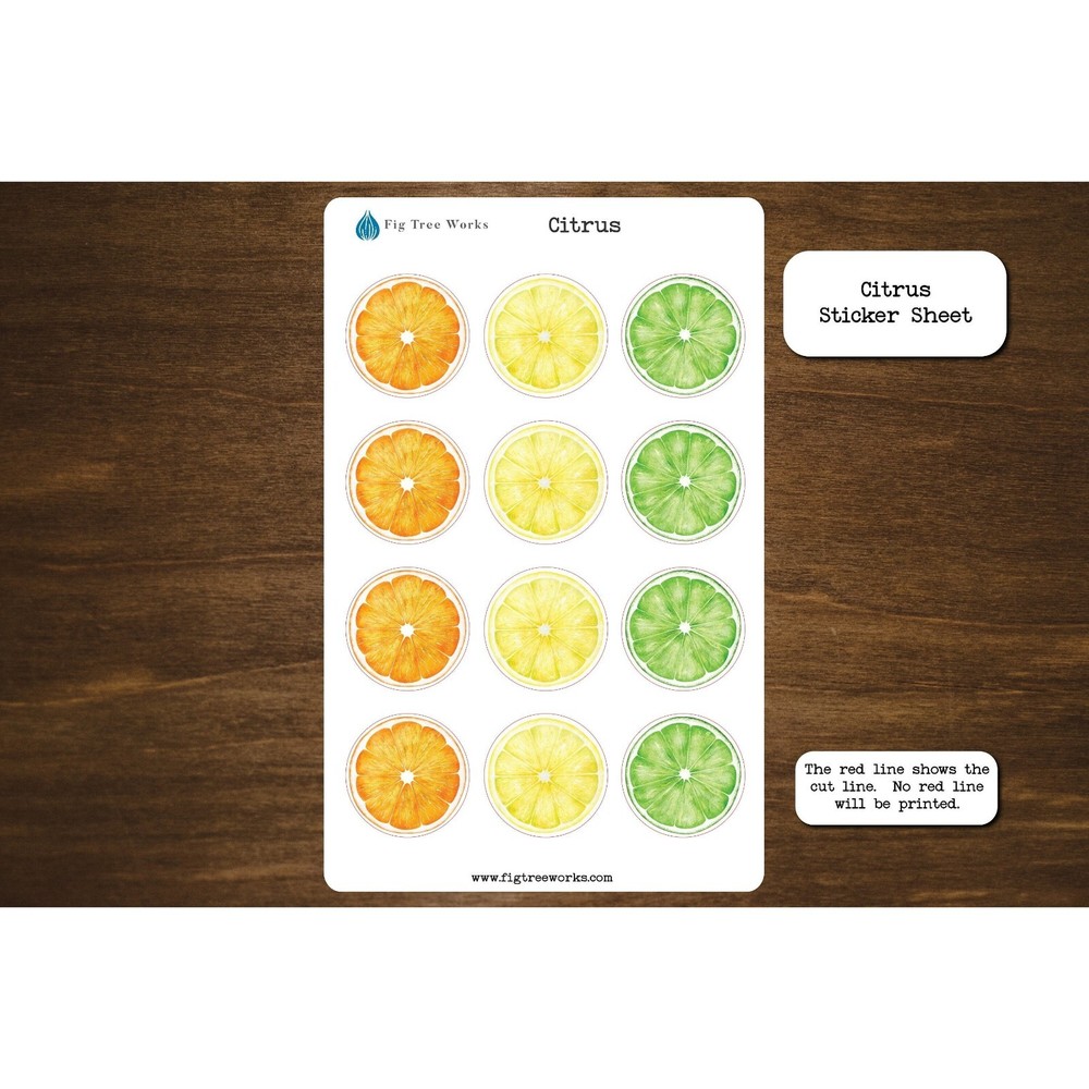 Citrus Sticker Sheet | Oranges, Lemons, and Limes | Planner and Journal Stickers