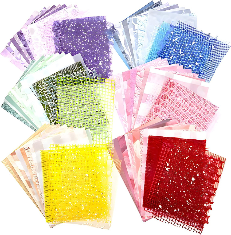 90 Sheets Sticker Scrapbook Paper Supplies for DIY Mix Mesh Fabric Scrapbooking