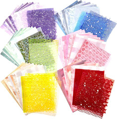 90 Sheets Sticker Scrapbook Paper Supplies for DIY Mix Mesh Fabric Scrapbooking