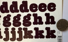 DEEP PLUM 3/4” ALPHABET Stickers(2 sheet)Making Memories •Letters•Numbers•Words•