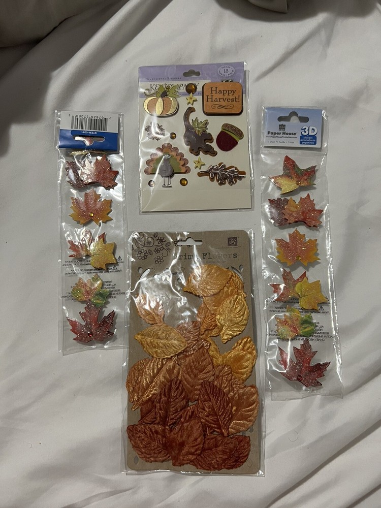 autumn fall sticker and decor lot Jolee, Paper House, K&C company scrapbooking