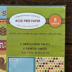Scrapbooking paper & die-cut sheets fall fun packs 12″x 12″ apples 12 pages lot