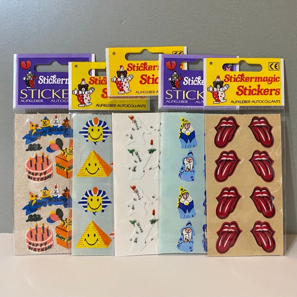 Stickermagic Stickers Set Birthday Smiley Ghosts Wizards Lips