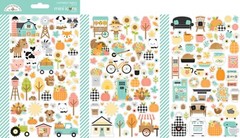 Doodlebug Mini Icon Stickers Farmhouse Fall Barn Pumpkins Animals Trees Leaves