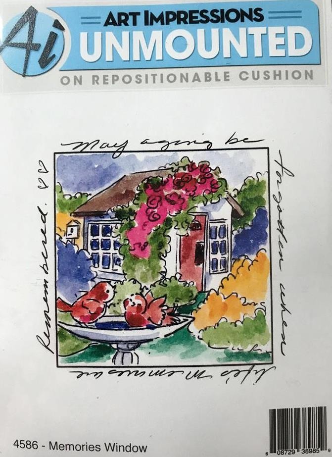 New ART IMPRESSIONS rubber stamp MEMORIES windows to the world free USA ship