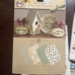 Craft Decoupage ,Decal And Rub On Transfer Anna Griffin Bees Flowers Butterfly