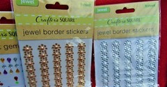 CRAFTER’S SQUARE ~ GEMSTONE & JEWEL BORDER STICKERS ~ 8 SHEETS & CASE ~ NEW