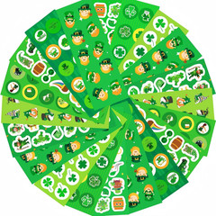 100 Sheets Shamrock Stickers, 1140Pcs St Patricks Day Decorations & Accessories