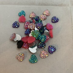 Heart Shaped Glue On Rhinestones – Nails, Scrapbooking, Sewing Various Colors
