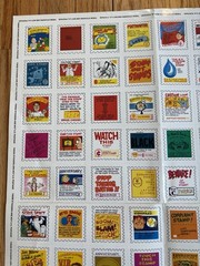 Vintage 1981 Scholastic Stamp Stickers Sheet Unused Humorous