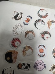 50 CNT Moon Phase Sticker Lot Witchy Celestial Cat Floral Mystical Collection