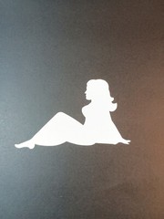 Vintage Stickers MUD FLAP GIRL Glossy Foil Vending Sticker VTG PVI Black 01