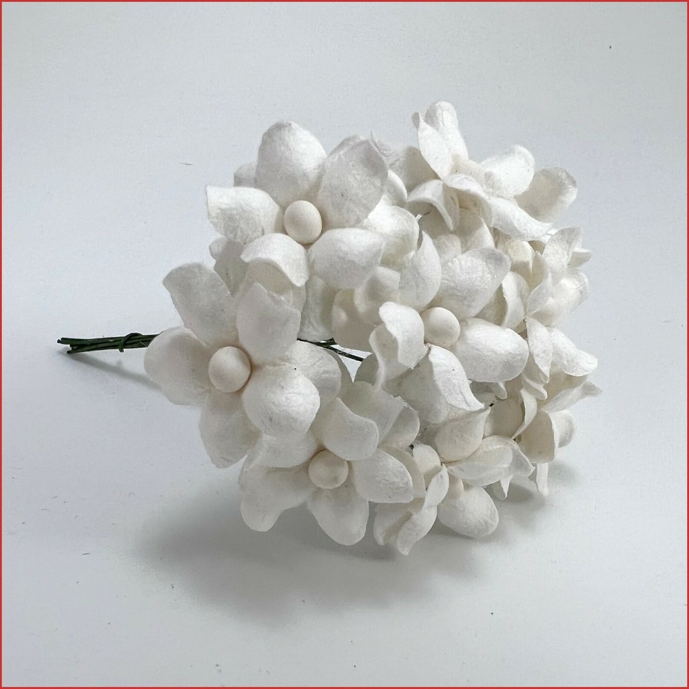 WHITE 1″(2.5cm) Cottage Paper Flower Wedding Card Scrapbook Cardmaking S15-15