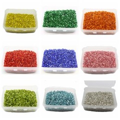 5000 pca Silver-Lined Glass Tube Bugle Beads 2X2mm + Storage Box Jewelry making