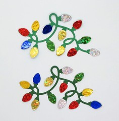Christmas Lights Die Cut 4 Pc Scrapbooking Cardmaking Cardstock Embellishment