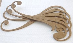 {3} ACCENT SWiRL – Style 4 – Decorative Flourish Chipboard Die Cuts – 5 1/2″