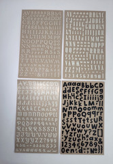 12 Alphabet Fonts Rub On Sheets White Brown Black Letters Scrapbooking Crafts