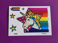 VTG 80s Selectra Rainbow Unicorn Sticker Stars Prism A 1514 HTF Rare