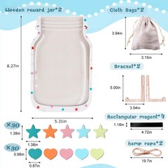 2 Pack Magnetic Reward Jar for Kids, Star & Heart Reward System