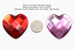 50Mm Red Ruby H103 Extra Large Self Adhesive Heart Jewels – 1 Piece