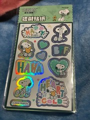 Snoopy Sticker Set Kawaii Holographic Cute Decoration (Green)