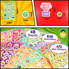 Smelly Stickers Scratch and Sniff for Kids, 48 Sheets Positive Reward Pattern…