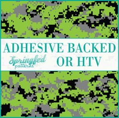 Digital CAMO in Lime Green, Black & Grey Adhesive Vinyl or HTV Heat Transfer