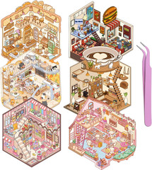DIY 3D Sticker House – 6 Sets Kawaii Cozy Room Stickers for Adults & Kids
