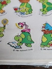 Vtg Hallmark Smiling Happy Turtle Stickers Rub On Transfers 1981 1982 4 Sheets