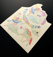 UNICORN PEGASUS FAIRY RAINBOW IMAGINE STARS FANTASY vintage sticker decal 1982