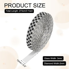 3 Yard Rhinestone Ribbon, 4mm x 4mm Crystal Rhinestone Strips, Black
