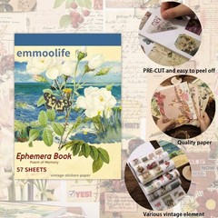 537pcs Vintage Washi Stickers and Papers for Scrapbooking, 537 PCS, Green