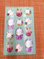 VINTAGE EASTER STICKER LOT BUNNY DUCK EGGS BASKET CHICKS MIX OF BRANDS