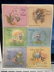 Vintage 1975 Hallmark Mouse Sticker Mice Pen Pal Messages 1 Sheet
