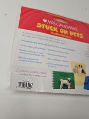 Mrs Grossman’s Stuck on Pets Stuffed Cat Sticker Gray Brown Chest Puffy Fuzzy