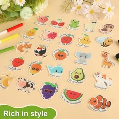 50 Pcs Anxiety Sensory Stickers Motivational Textured Calm Strips Cute Animal…