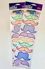 2 Sheets Sticko Mustache Stickers Labels Name Tags Teacher Supply DIY Crafts
