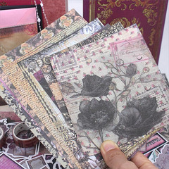 Vintage Scrapbooking Supplies Kit, 185pcs Junk Journal Kit with Scrapbook Paper