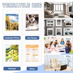 VOKOY 15 Set 11×14 White Picture Mats with Backing Boards and Bags for 8×10 P…