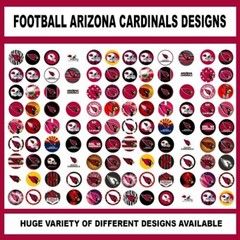 100 Precut CARDINALS FOOTBALL TEAM BOTTLE CAP CHARM TRAY IMAGES 1 inch DESIGNS