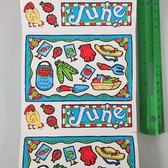 Vintage Frances Meyer June Month Sticker Roll Lot of 91 Sheets