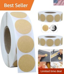 1000PCS Kraft Circle Stickers Dot Stickers, 1 Inch Round Blank Garage Sale Pr…