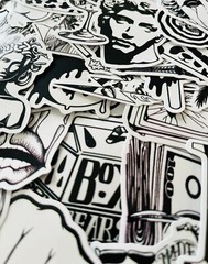 50 Gothic Witchy Laptop Stickers Pack Skull Tattoo Dark Emo Punk Decals Black