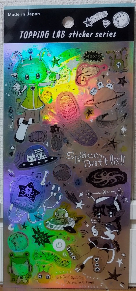 GAIA Topping LAB Neo Geek Girl Hologram Sticker Kawaii Heisei Space MADE JAPAN