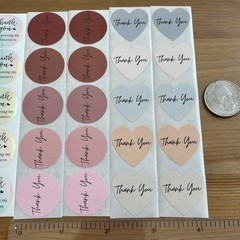 40pcs Cute Thank You Stickers 1 inch Small Business Decorate Envelopes Sealing