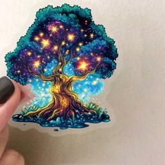 20pcs Witch Transparent Magic Tree Stickers, Forest Waterproof Envelopes Bottles