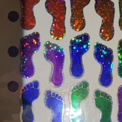 Stickopotamus Holographic Multicolor Footprints Stickers Shapes 47157