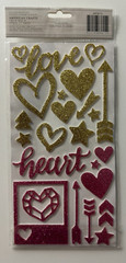 Crate Paper Thickers Glitter Foam Stickers-Celebrate Hooray or Valentine Accents